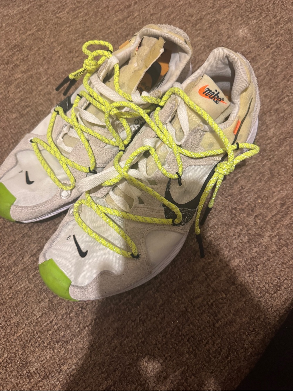 Off-White x Nike White Black Neon Yellow Sneakers